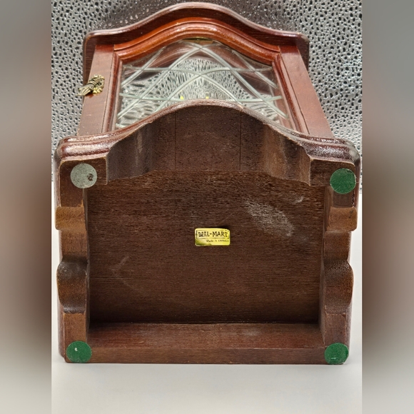 Vintage Wal-Mart Wooden Glass Diamond Pattern Door Jewerly Cabinet Armoire Box - Picture 17 of 17